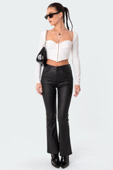 The Aria Leather Flare Jeans