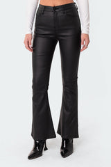 The Aria Leather Flare Jeans