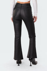 The Aria Leather Flare Jeans